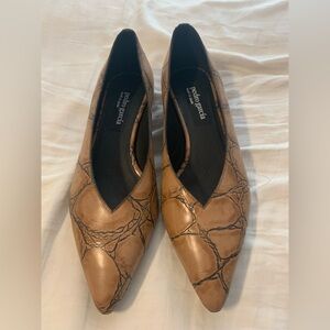 Pedro Garcia Tan Heeled Leather Shoes New